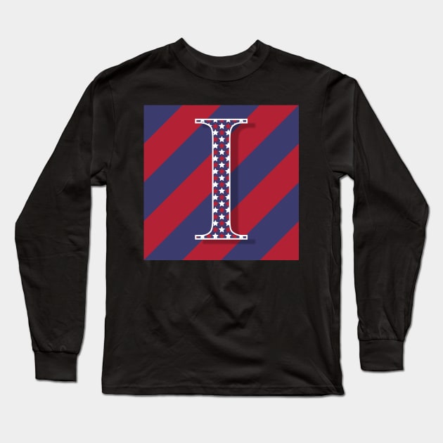 Old Glory Letter I Long Sleeve T-Shirt by ArtticArlo